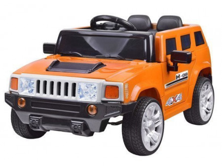 Masinuta electrica pentru copii, 2 motoare 12V , 2 baterii 6V/4Ah, telcomanda 2.4Ghz, Hummer Velocity, Portocaliu