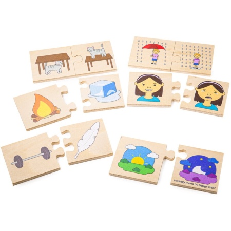 Puzzle din lemn - Notiuni opuse