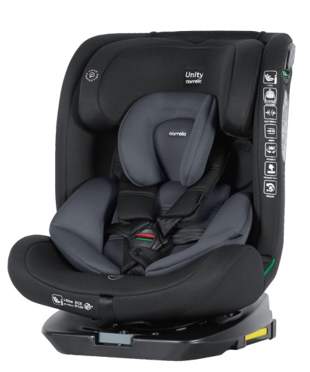 Scaun auto rotativ 360°, SPS, Top Tether, Carrello UNITY i-SIZE 40-150 cm ISOFIX Accord Grey