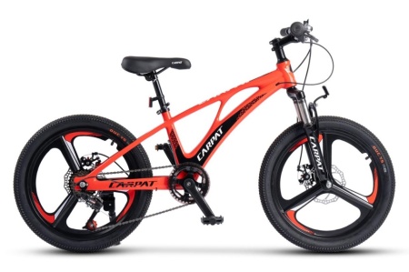 Bicicleta Copii MTB Carpat 20" C20343A, Roti Magneziu, Cadru Magneziu, Frane Disc, 7 Viteze, Rosu/Negru