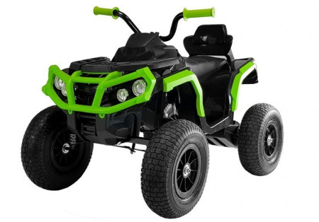 ATV electric cu telecomanda pentru copii verde cu negru, roti cauciuc,12V7Ah