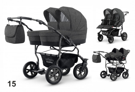 Carucior pentru gemeni Mikado GOLDSTAR GS-15 3 in 1