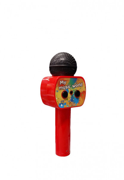 Microfon Wireless pentru copii, My Music World, Karaoke, 24 cm, difuzor, lumini, baterii incluse, Rosu