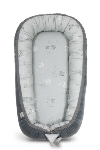 Babynest pentru copii, 80 x 50 cm, ajustabil, portabil, reductor patut, Tiny Star, Mist & Steel