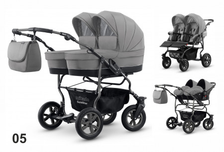 Carucior pentru gemeni Mikado GOLDSTAR GS-05 3 in 1