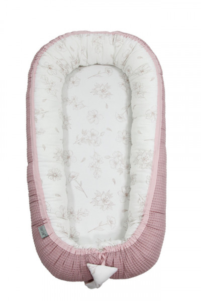 Babynest pentru copii, 80 x 50 cm, ajustabil, portabil, reductor patut, Tiny Star Love & Rosy