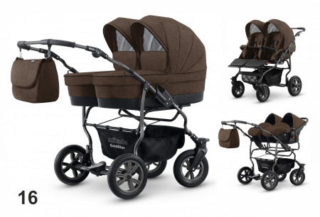 Carucior pentru gemeni Mikado GOLDSTAR GS-16 3 in 1