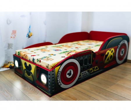 Pat masina Mickey cu lumini 140x70