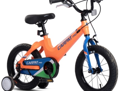 Bicicleta Copii 3-5 ani Carpat PRO C14122B 14", Portocaliu/Albastru - Img 3