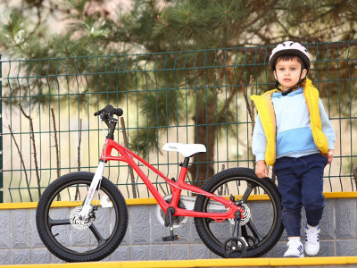 Bicicleta Copii 5-7 ani Galaxy G1801C 18", Rosu/Alb - Img 2
