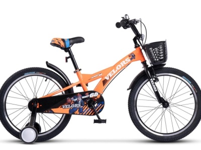 Bicicleta Copii 5-7 ani Velors V1801A 18", Portocaliu - Img 1