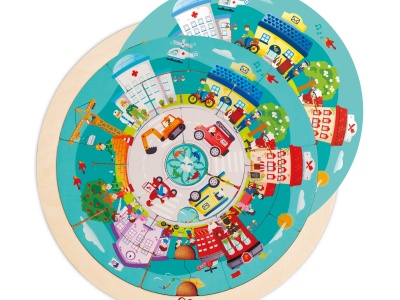 HAPE PUZZLE ROTUND CU 2 FETE - Img 4