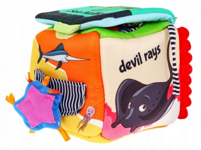Jucarie interactiva bebe, cub senzorial Lumea Marii, din plus, Fun Friends - Img 4