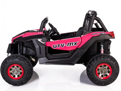 Masinuta electrica pentru copii cu 2 locuri, UTV BUGGY POWER 4×4, MP4, scaun de piele (XMX603) roz - Img 7