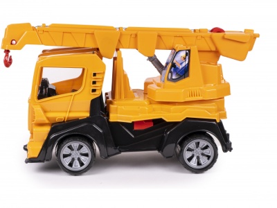 Masinuta utilitara de constructii, macara cu carlig, portocaliu - Img 3