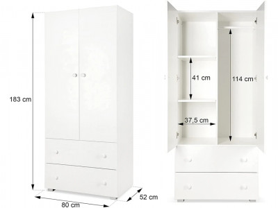 Mobilier Camera copii Si Bebelusi KLUPS PAULA White - Img 2