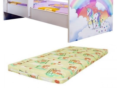 Pat junior Unicorn curcubeu cu saltea 2-8 ani - Img 1