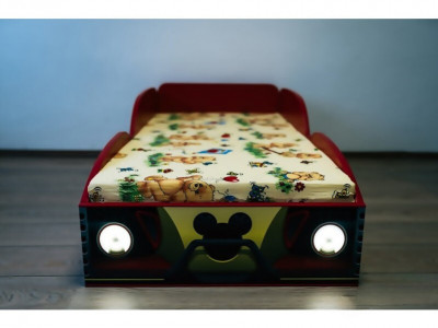 Pat masina Mickey cu lumini 140x70 - Img 2