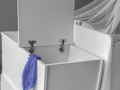 Patut transformabil MyKids Olivia Alb Gri-Inchis 180x80 - Img 2