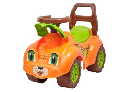 Premergator ride-on TechnoK, masinuta vesela, cu claxon, tigru, portocaliu - Img 3