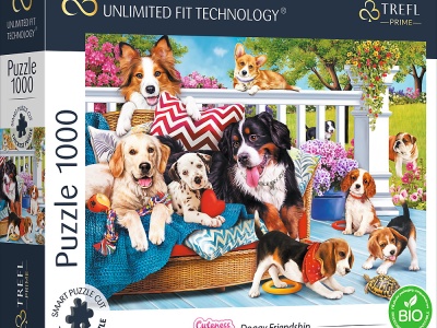 PUZZLE TREFL UFT 1000 PRIETENIA CATELUSILOR - Img 1
