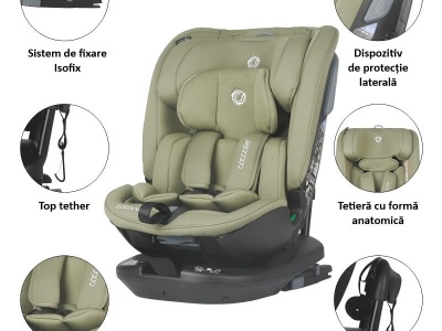 Scaun auto rotativ iSize Coccolle Velsa Moss green - Img 6