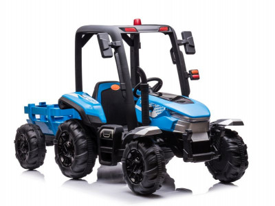 Tractor electric cu remorca si telecomanda XL, roti EVA, 24V7Ah, Albastru - Img 6