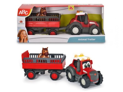 TRACTORAS CU REMORCA PENTRU ANIMALE CU FIGURINA CALUT - Img 1