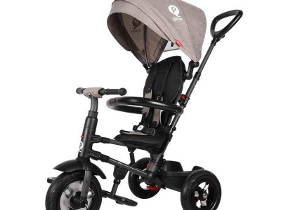 Tricicleta cu roti de cauciuc Qplay Rito Rubber Gri - Img 1
