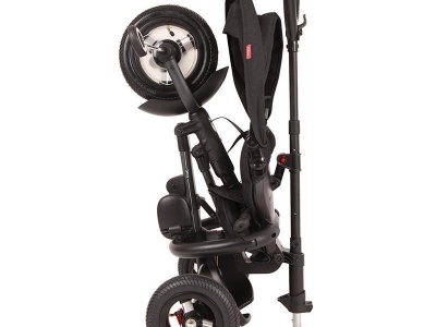 Tricicleta cu roti de cauciuc Qplay Rito Rubber Negru - Img 10