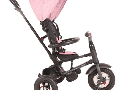 Tricicleta cu roti de cauciuc Qplay Rito Rubber Roz - Img 4