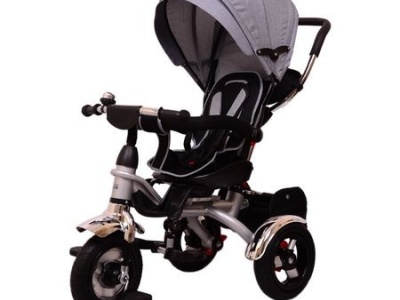 Tricicleta pentru copii Lux Trike cu scaun pivotant la 360 grade, gri - Img 1