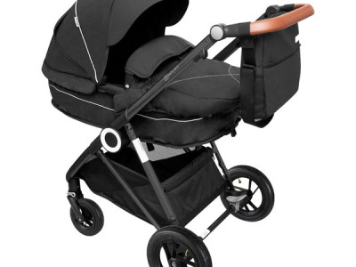BabyGo - Carucior 3 in 1 AIR Halime black – cadru Black - Img 3