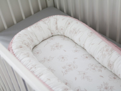 Babynest pentru copii, 80 x 50 cm, ajustabil, portabil, reductor patut, Tiny Star Love & Rosy - Img 3