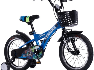 Bicicleta Copii 5-7 ani Velors V1801A 18", Albastru - Img 3
