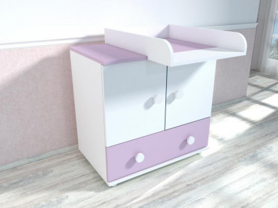 Comoda cu blat de infasat MyKids Happy Alb Mov D121 - Img 3