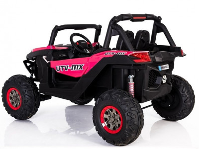 Masinuta electrica pentru copii cu 2 locuri, UTV BUGGY POWER 4×4, MP4, scaun de piele (XMX603) roz - Img 8
