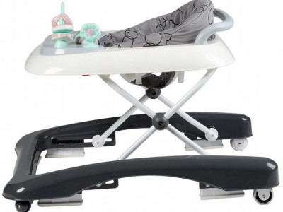 Premergator interactiv pentru copii, Ecotoys, 2 in 1, impingator educativ, Gri - Img 4