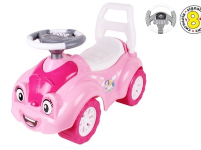 Premergator ride-on TechnoK, masinuta vesela, cu efecte sonore si luminoase, roz - Img 1