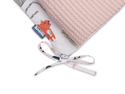 Protectie interioara de bumbac 100% pentru patut Sensillo VAFA 180x30 cm Vulpi Roz - Img 3
