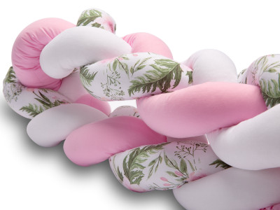Protectie interioara pentru patut Sensillo 210 cm Floricele Roz - Img 2