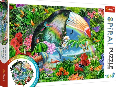 PUZZLE TREFL SPIRAL 1040 PIESE ANIMALE TROPICALE - Img 1