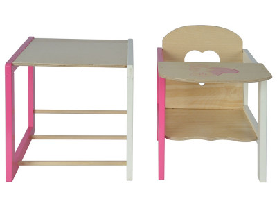 Scaun de masa transformabil pentru papusi Eichhorn Doll's Highchair with table - Img 3