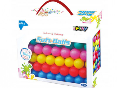 Set 100 de bile multicolore pentru piscina uscata sau cort, Soft Balls, 6 cm, din material plastic moale - Img 2
