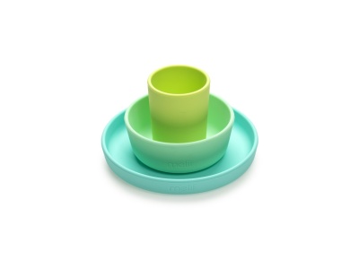 SET 3 RECIPIENTE SILICON HRANA BEBE, MELII, BLUE&LIME&MINT - Img 3