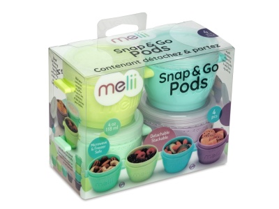 SET 4 RECIPIENTE PLASTIC SNAP&GO, MELII, 118 ML - Img 1