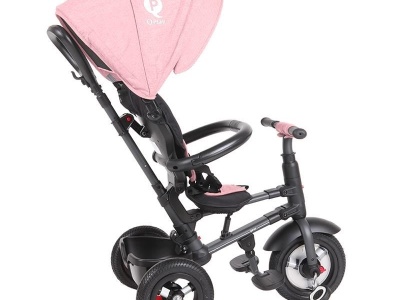 Tricicleta cu roti de cauciuc Qplay Rito Rubber Roz - Img 5