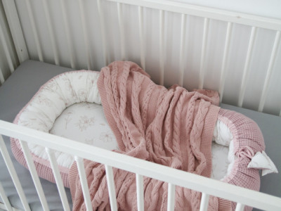 Babynest pentru copii, 80 x 50 cm, ajustabil, portabil, reductor patut, Tiny Star Love & Rosy - Img 4