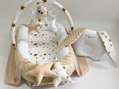 Babynest Plush MyKids 0178 Stars Beige - Img 1