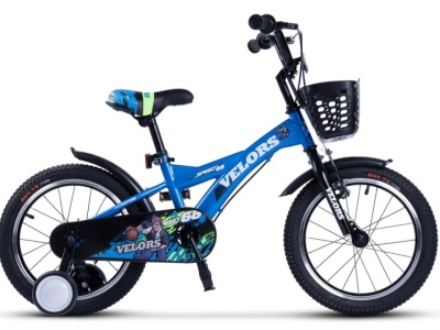 Bicicleta Copii 5-7 ani Velors V1801A 18", Albastru - Img 1